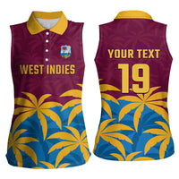 Custom West Indies Cricket Women Sleeveless Polo Shirt The Maroons Calypso Heritage