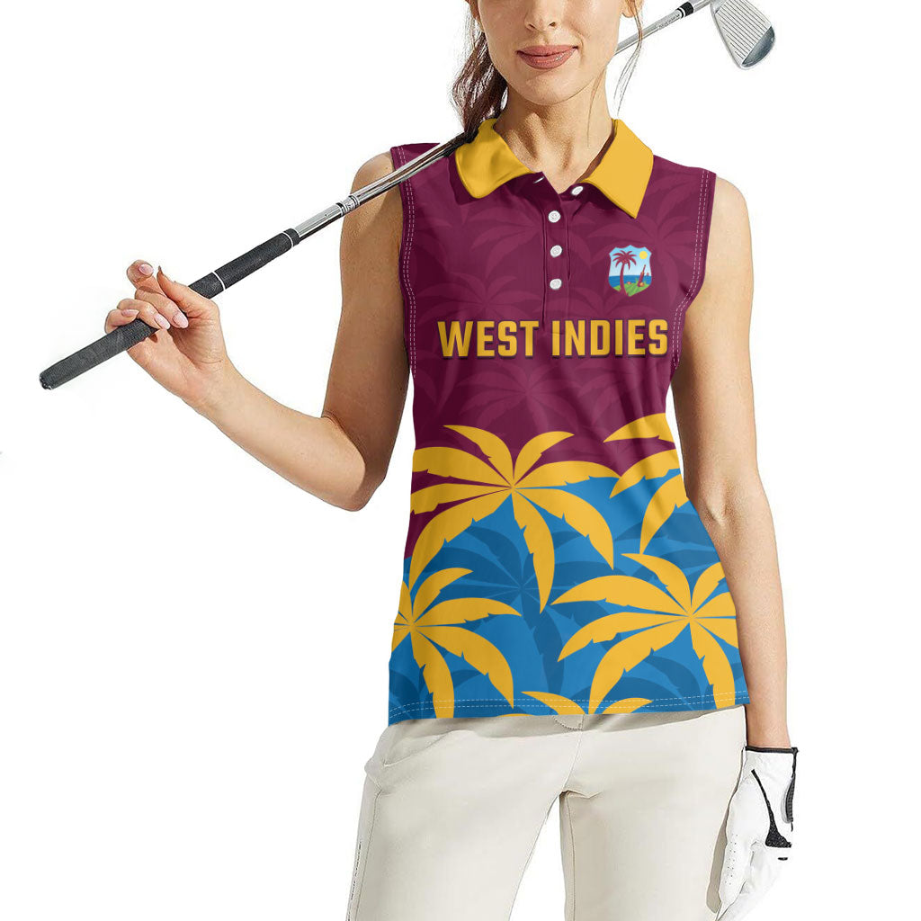 Custom West Indies Cricket Women Sleeveless Polo Shirt The Maroons Calypso Heritage