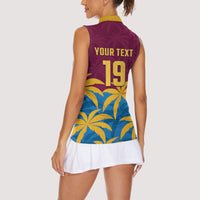 Custom West Indies Cricket Women Sleeveless Polo Shirt The Maroons Calypso Heritage