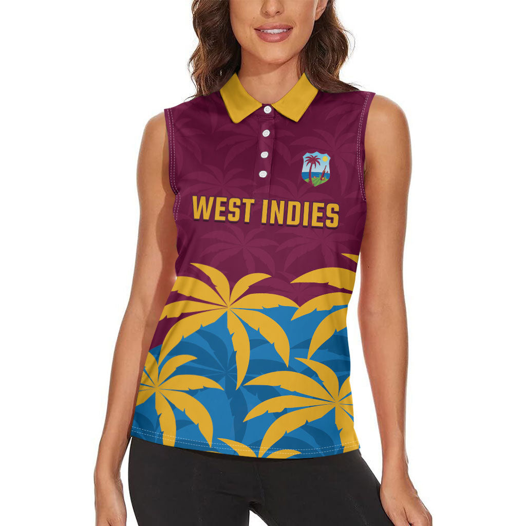 Custom West Indies Cricket Women Sleeveless Polo Shirt The Maroons Calypso Heritage