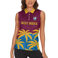 Custom West Indies Cricket Women Sleeveless Polo Shirt The Maroons Calypso Heritage