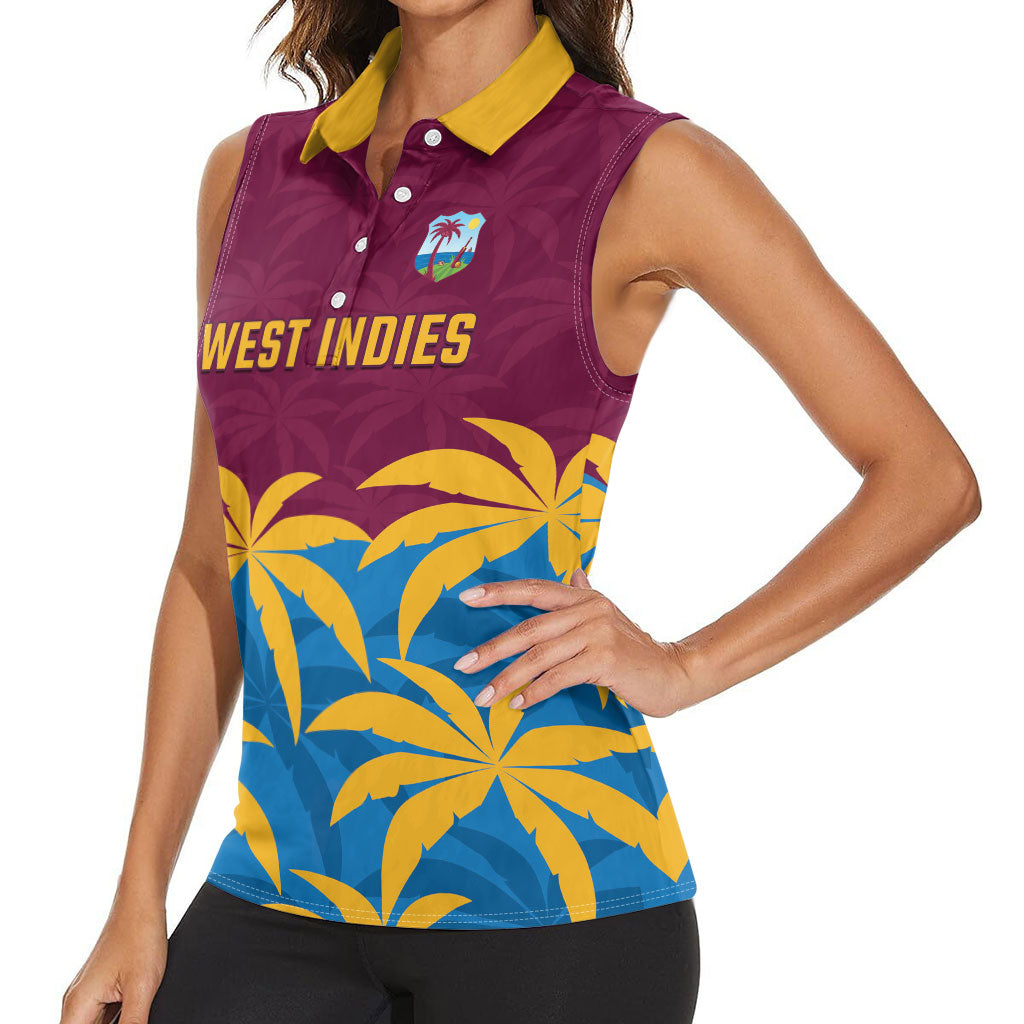 Custom West Indies Cricket Women Sleeveless Polo Shirt The Maroons Calypso Heritage