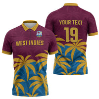 Custom West Indies Cricket Zipper Polo Shirt The Maroons Calypso Heritage