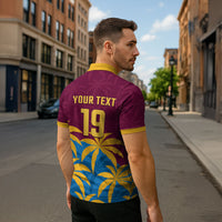 Custom West Indies Cricket Zipper Polo Shirt The Maroons Calypso Heritage