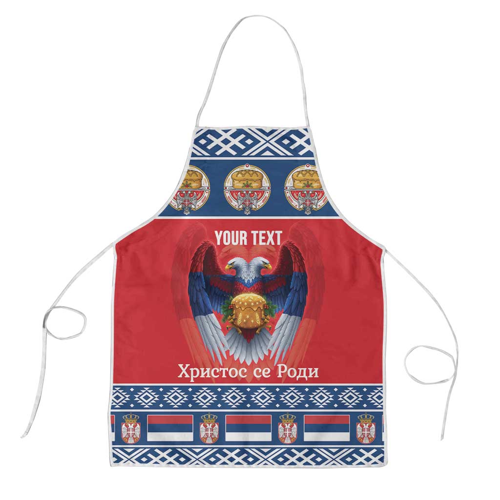 Personalized Serbia Christmas Apron Eagle with Cesnica Christmas Bread - Wonder Print Shop