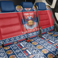 Personalized Serbia Christmas Back Car Seat Cover Eagle with Cesnica Christmas Bread - Wonder Print Shop