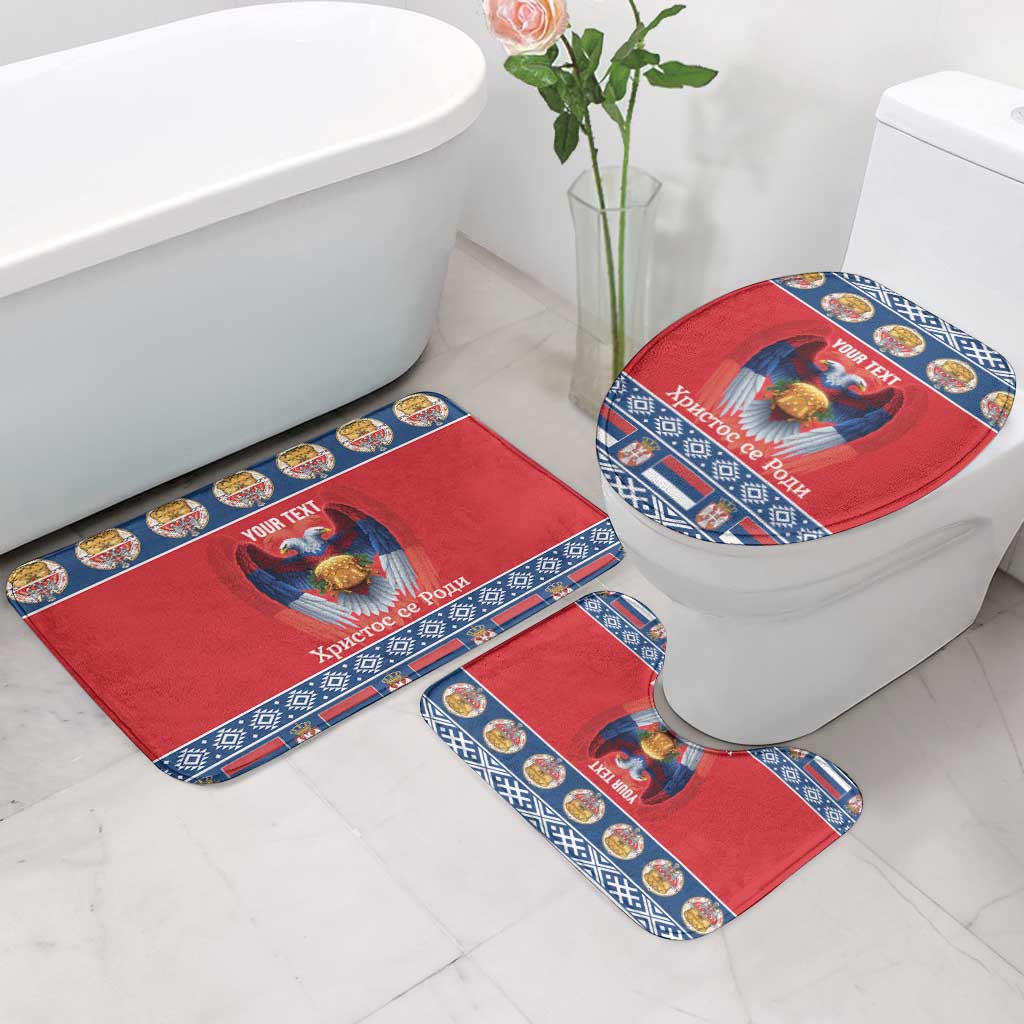 Personalized Serbia Christmas Bathroom Set Eagle with Cesnica Christmas Bread - Wonder Print Shop