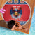 Personalized Serbia Christmas Beach Blanket Eagle with Cesnica Christmas Bread - Wonder Print Shop