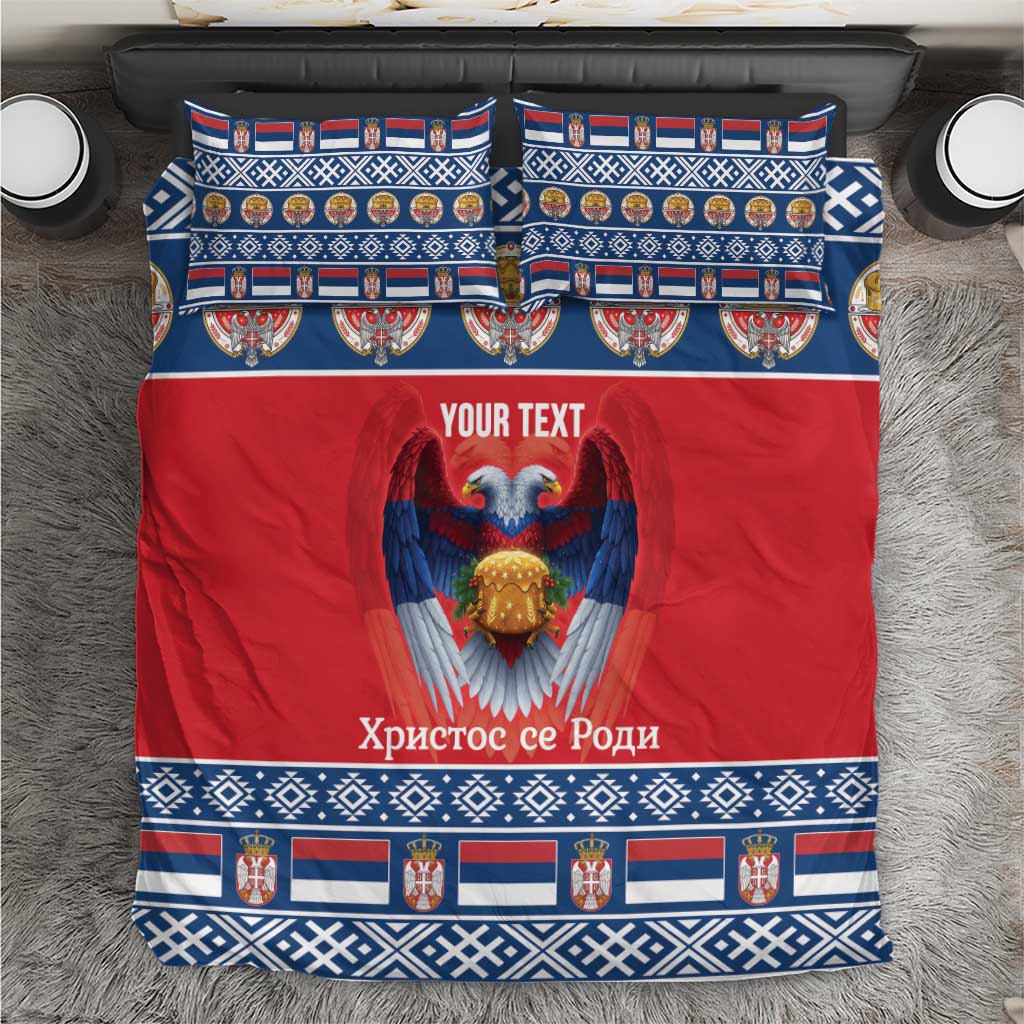 Personalized Serbia Christmas Bedding Set Eagle with Cesnica Christmas Bread - Wonder Print Shop