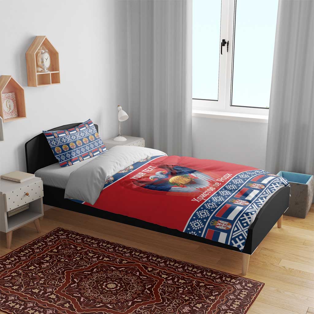 Personalized Serbia Christmas Bedding Set Eagle with Cesnica Christmas Bread - Wonder Print Shop