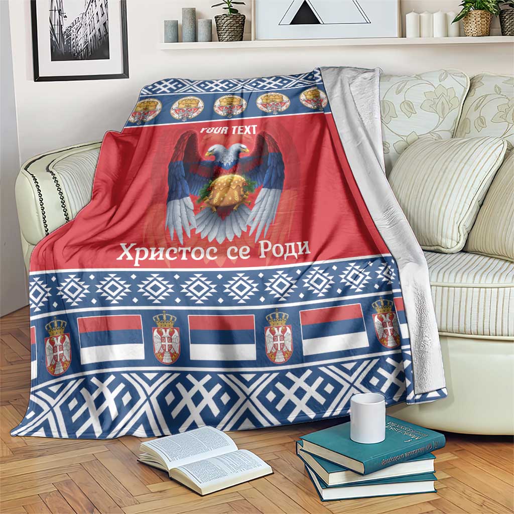 Personalized Serbia Christmas Blanket Eagle with Cesnica Christmas Bread - Wonder Print Shop