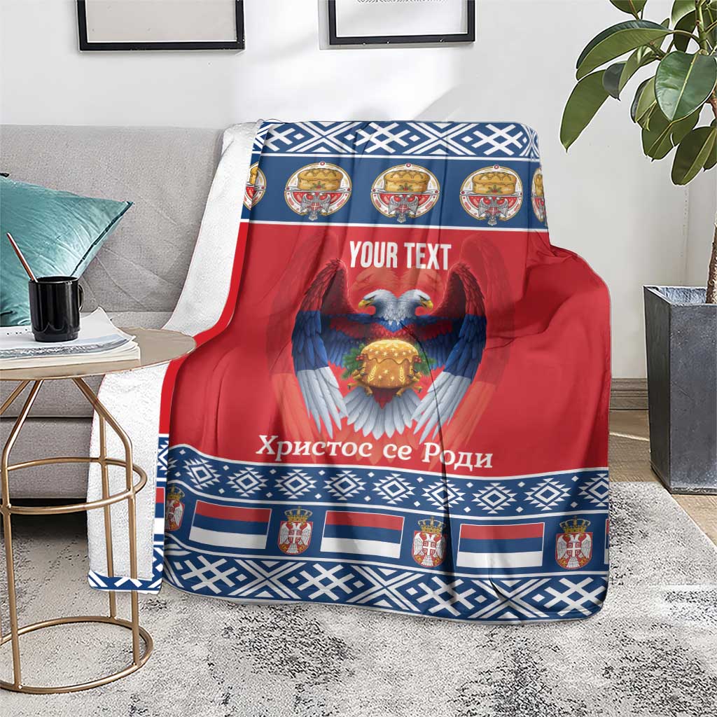 Personalized Serbia Christmas Blanket Eagle with Cesnica Christmas Bread - Wonder Print Shop