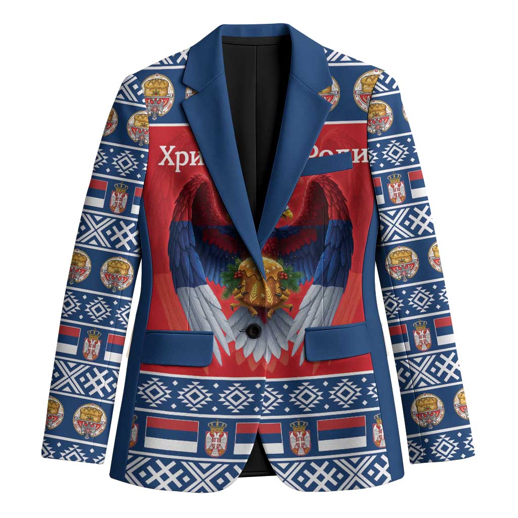 Personalized Serbia Christmas Blazer Eagle with Cesnica Christmas Bread - Wonder Print Shop