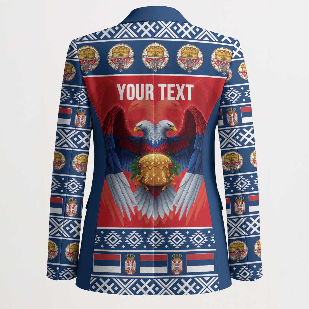 Personalized Serbia Christmas Blazer Eagle with Cesnica Christmas Bread - Wonder Print Shop