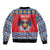 Personalized Serbia Christmas Bomber Jacket Eagle with Cesnica Christmas Bread - Wonder Print Shop