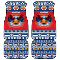 Personalized Serbia Christmas Car Mats Eagle with Cesnica Christmas Bread - Wonder Print Shop