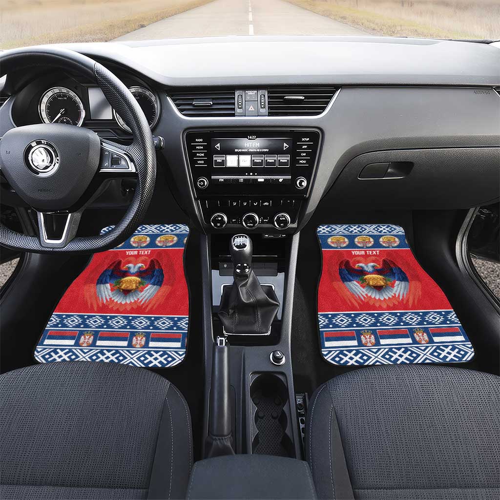 Personalized Serbia Christmas Car Mats Eagle with Cesnica Christmas Bread - Wonder Print Shop