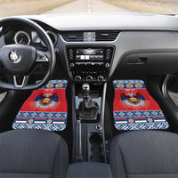 Personalized Serbia Christmas Car Mats Eagle with Cesnica Christmas Bread - Wonder Print Shop