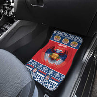 Personalized Serbia Christmas Car Mats Eagle with Cesnica Christmas Bread - Wonder Print Shop