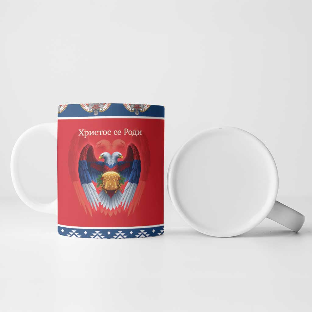 Personalized Serbia Christmas Ceramic Mug Eagle with Cesnica Christmas Bread - Wonder Print Shop