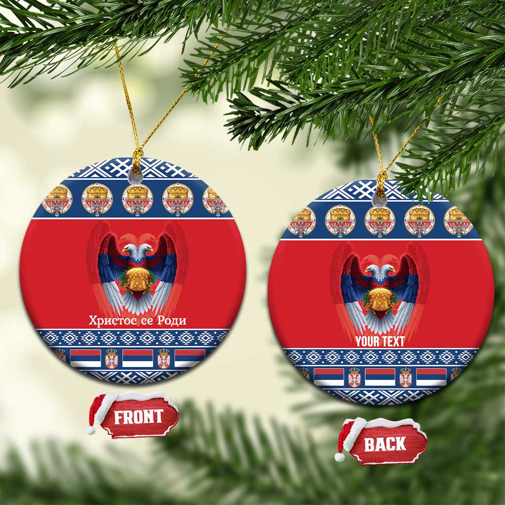 Personalized Serbia Christmas Ceramic Ornament Eagle with Cesnica Christmas Bread - Wonder Print Shop