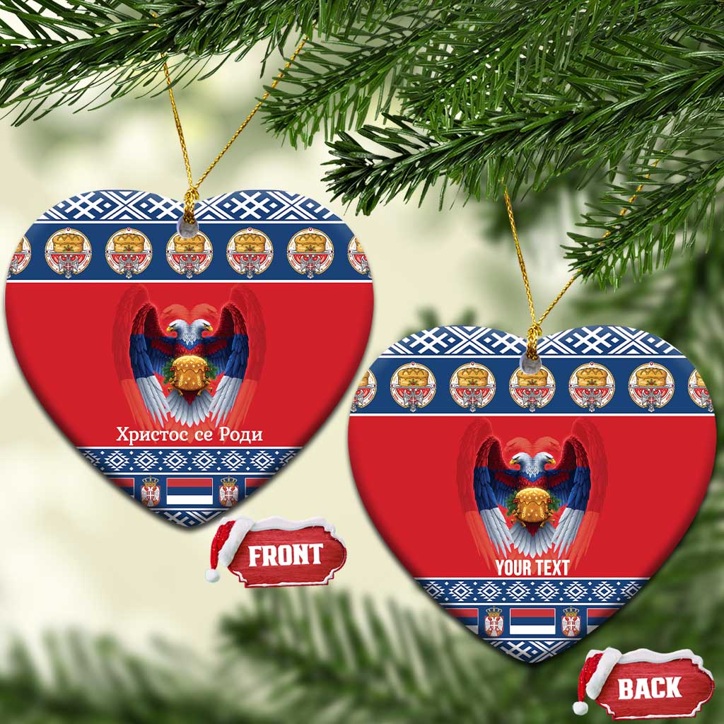 Personalized Serbia Christmas Ceramic Ornament Eagle with Cesnica Christmas Bread - Wonder Print Shop