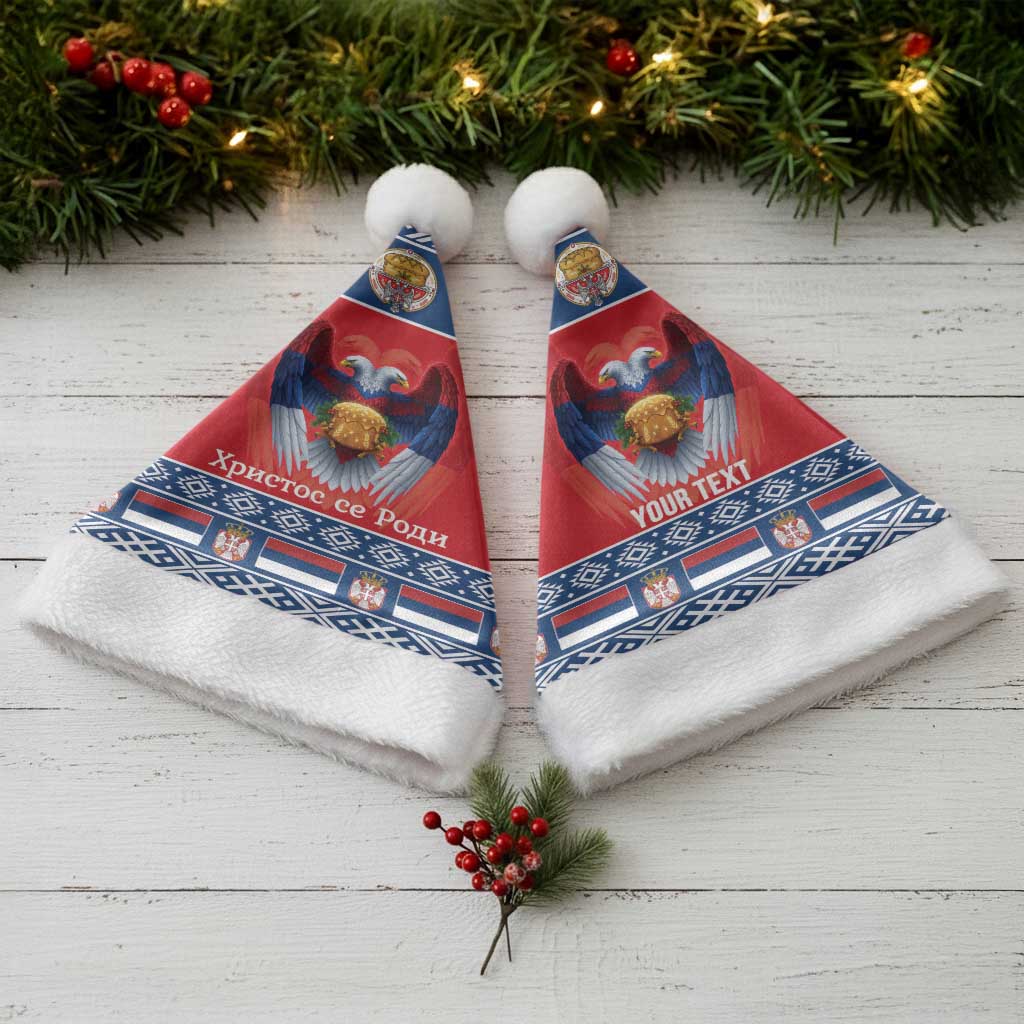 Personalized Serbia Christmas Santa Hat Eagle with Cesnica Christmas Bread - Wonder Print Shop