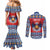 Personalized Serbia Christmas Couples Matching Mermaid Dress and Long Sleeve Button Shirt Eagle with Cesnica Christmas Bread - Wonder Print Shop