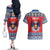Personalized Serbia Christmas Couples Matching Off The Shoulder Long Sleeve Dress and Hawaiian Shirt Eagle with Cesnica Christmas Bread - Wonder Print Shop