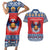Personalized Serbia Christmas Couples Matching Short Sleeve Bodycon Dress and Hawaiian Shirt Eagle with Cesnica Christmas Bread - Wonder Print Shop
