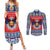 Personalized Serbia Christmas Couples Matching Summer Maxi Dress and Long Sleeve Button Shirt Eagle with Cesnica Christmas Bread - Wonder Print Shop