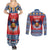 Personalized Serbia Christmas Couples Matching Summer Maxi Dress and Long Sleeve Button Shirt Eagle with Cesnica Christmas Bread - Wonder Print Shop