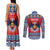 Personalized Serbia Christmas Couples Matching Tank Maxi Dress and Long Sleeve Button Shirt Eagle with Cesnica Christmas Bread - Wonder Print Shop