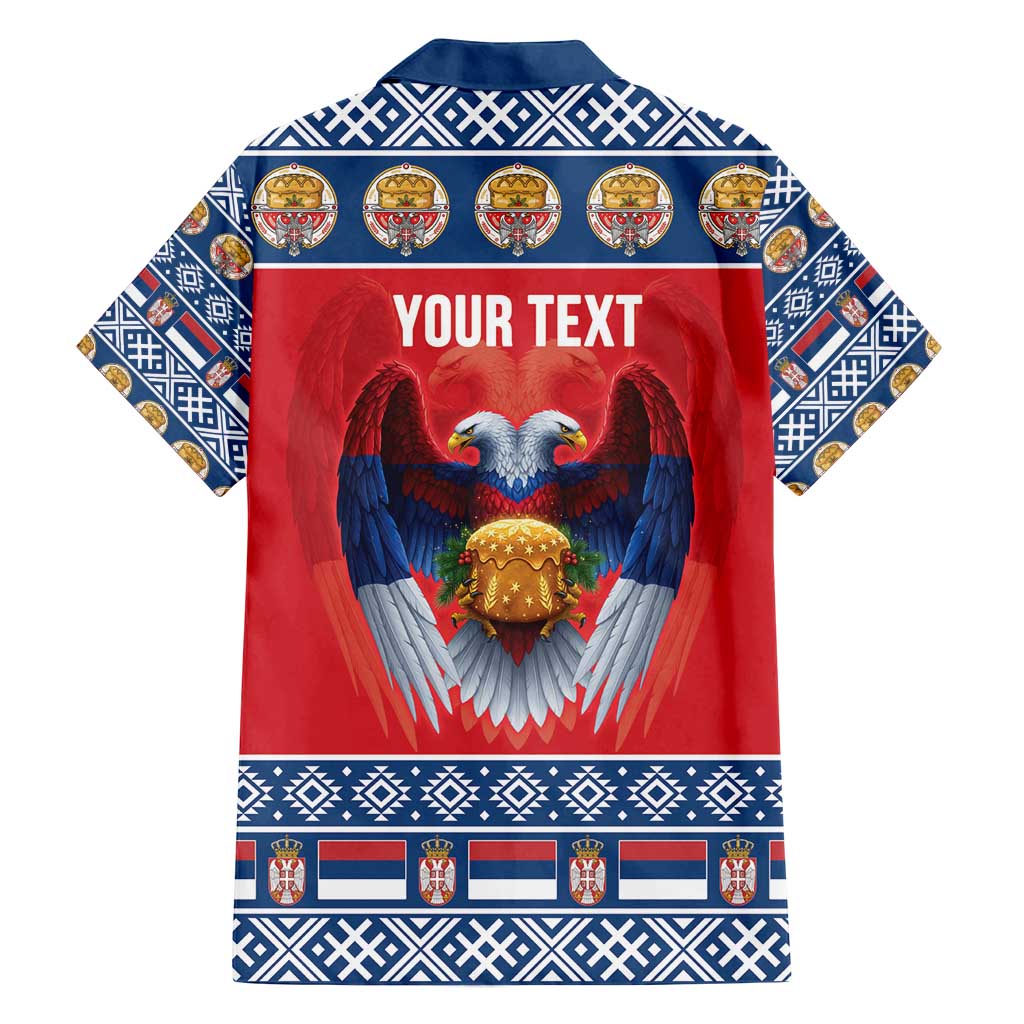 Personalized Serbia Christmas Family Matching Long Sleeve Bodycon Dress and Hawaiian Shirt Eagle with Cesnica Christmas Bread - Wonder Print Shop
