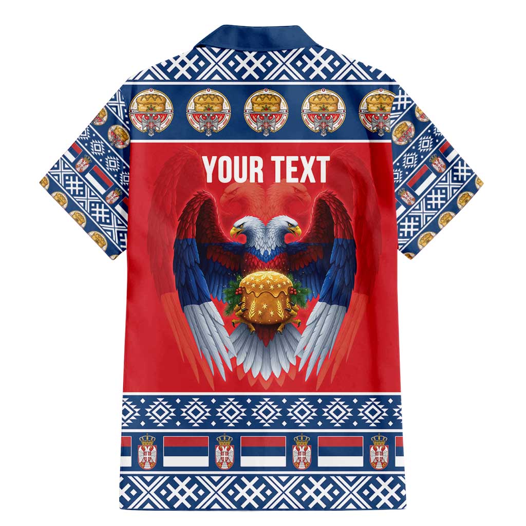 Personalized Serbia Christmas Family Matching Mermaid Dress and Hawaiian Shirt Eagle with Cesnica Christmas Bread - Wonder Print Shop