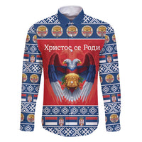 Personalized Serbia Christmas Family Matching Off Shoulder Maxi Dress and Hawaiian Shirt Eagle with Cesnica Christmas Bread - Wonder Print Shop