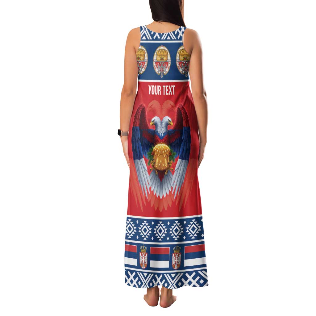 Personalized Serbia Christmas Family Matching Tank Maxi Dress and Hawaiian Shirt Eagle with Cesnica Christmas Bread - Wonder Print Shop