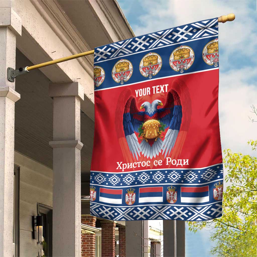 Personalized Serbia Christmas Garden Flag Eagle with Cesnica Christmas Bread - Wonder Print Shop