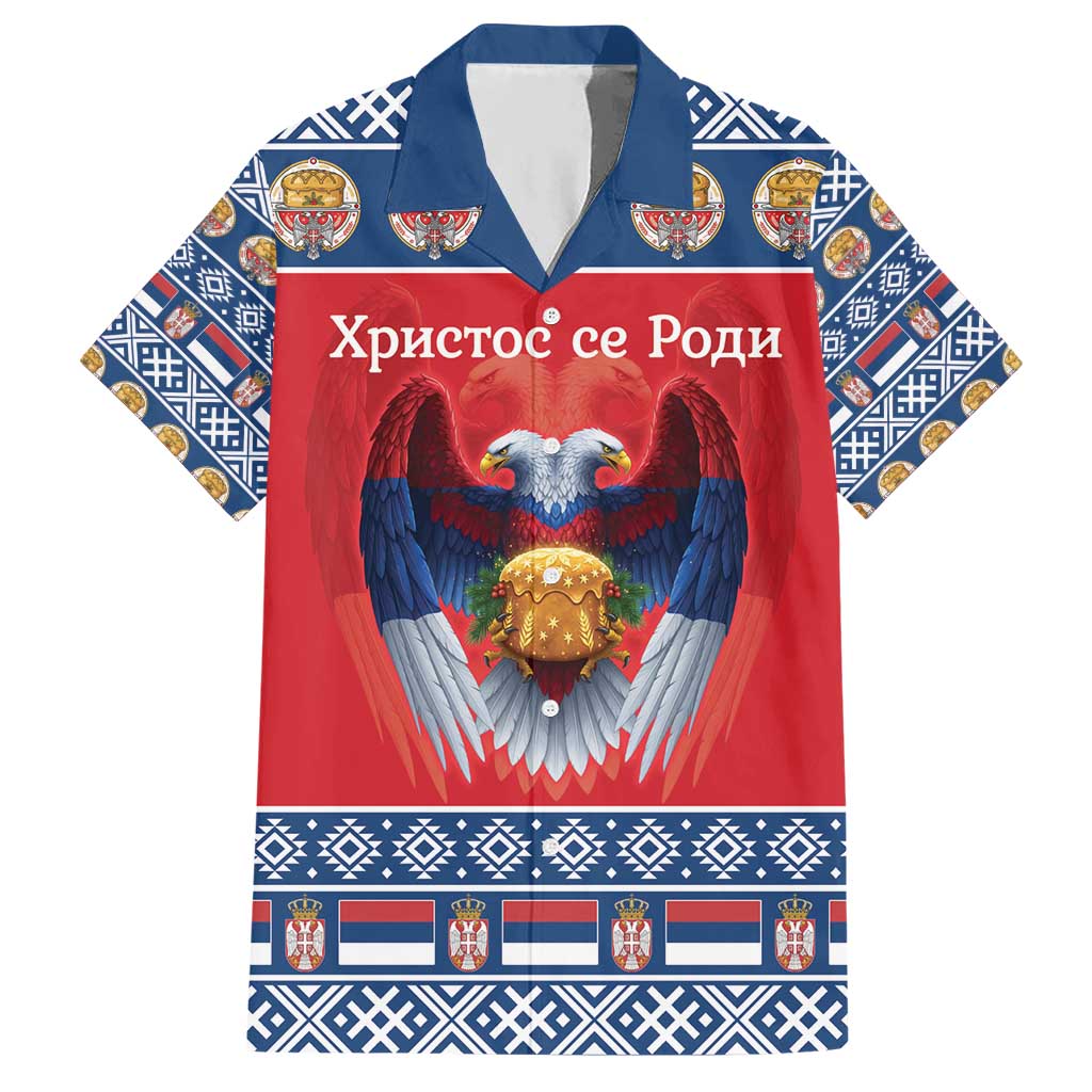 Personalized Serbia Christmas Hawaiian Shirt Eagle with Cesnica Christmas Bread - Wonder Print Shop