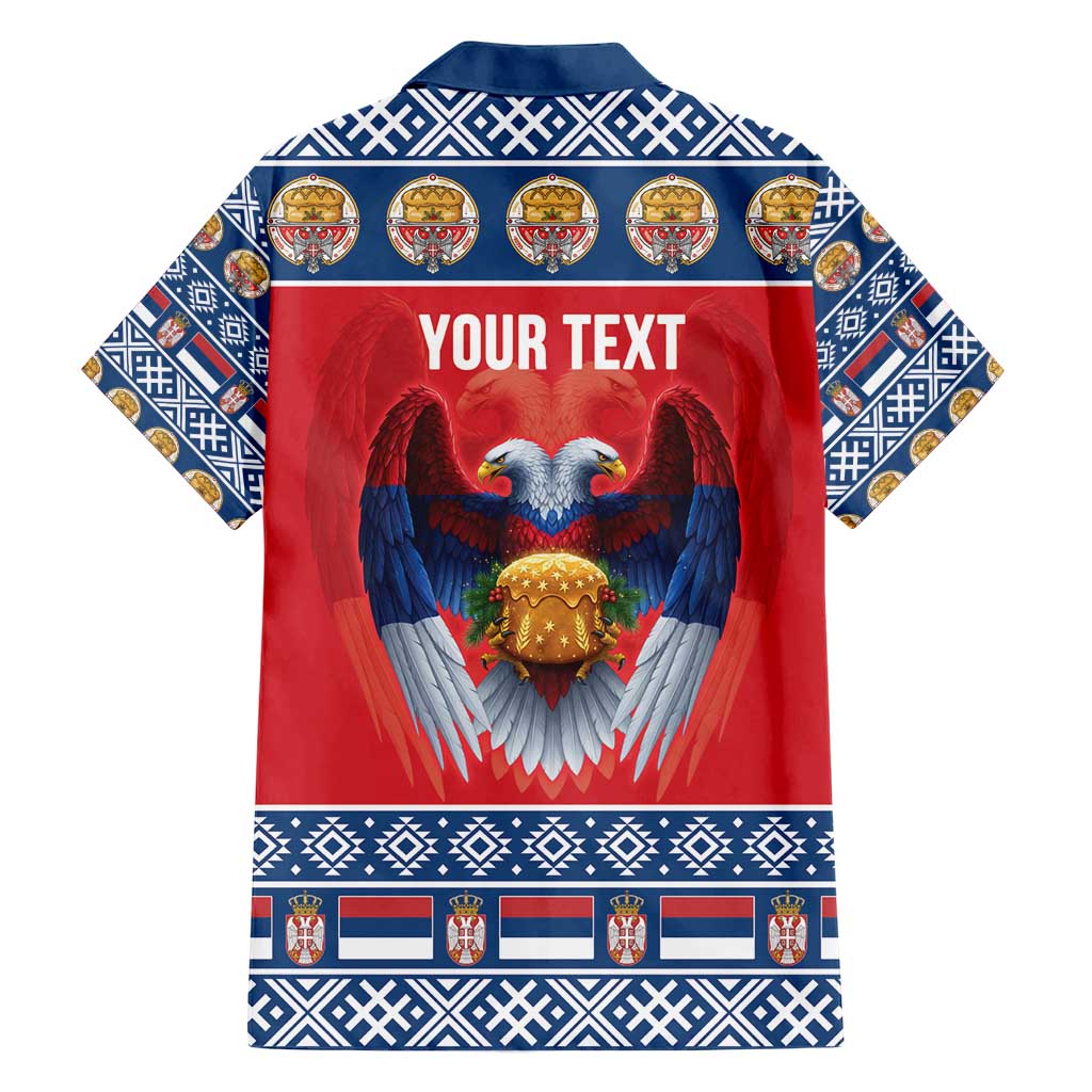 Personalized Serbia Christmas Hawaiian Shirt Eagle with Cesnica Christmas Bread - Wonder Print Shop