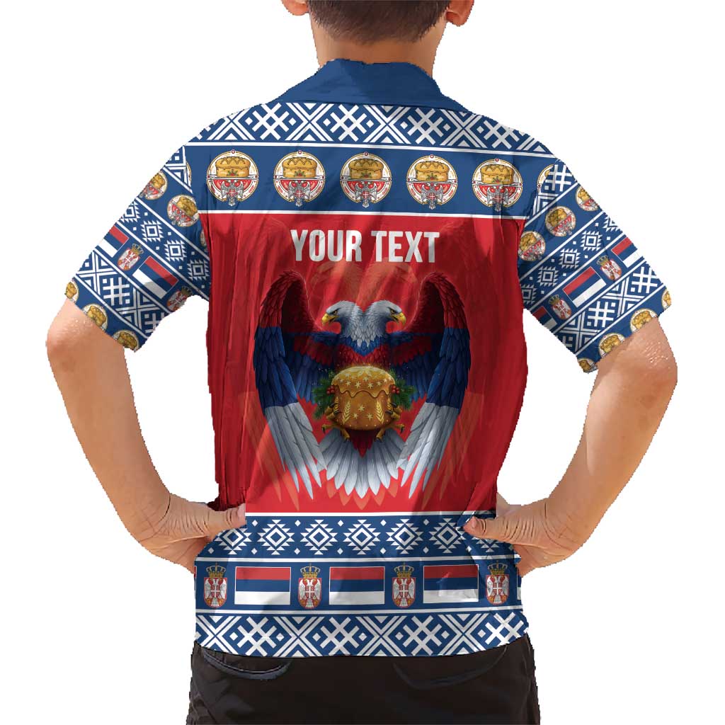 Personalized Serbia Christmas Hawaiian Shirt Eagle with Cesnica Christmas Bread - Wonder Print Shop