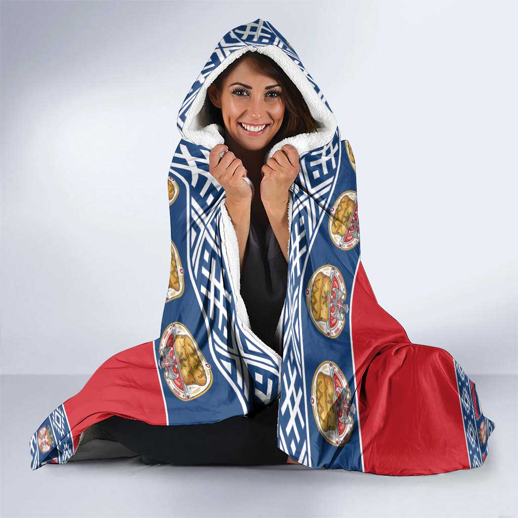 Personalized Serbia Christmas Hooded Blanket Eagle with Cesnica Christmas Bread - Wonder Print Shop