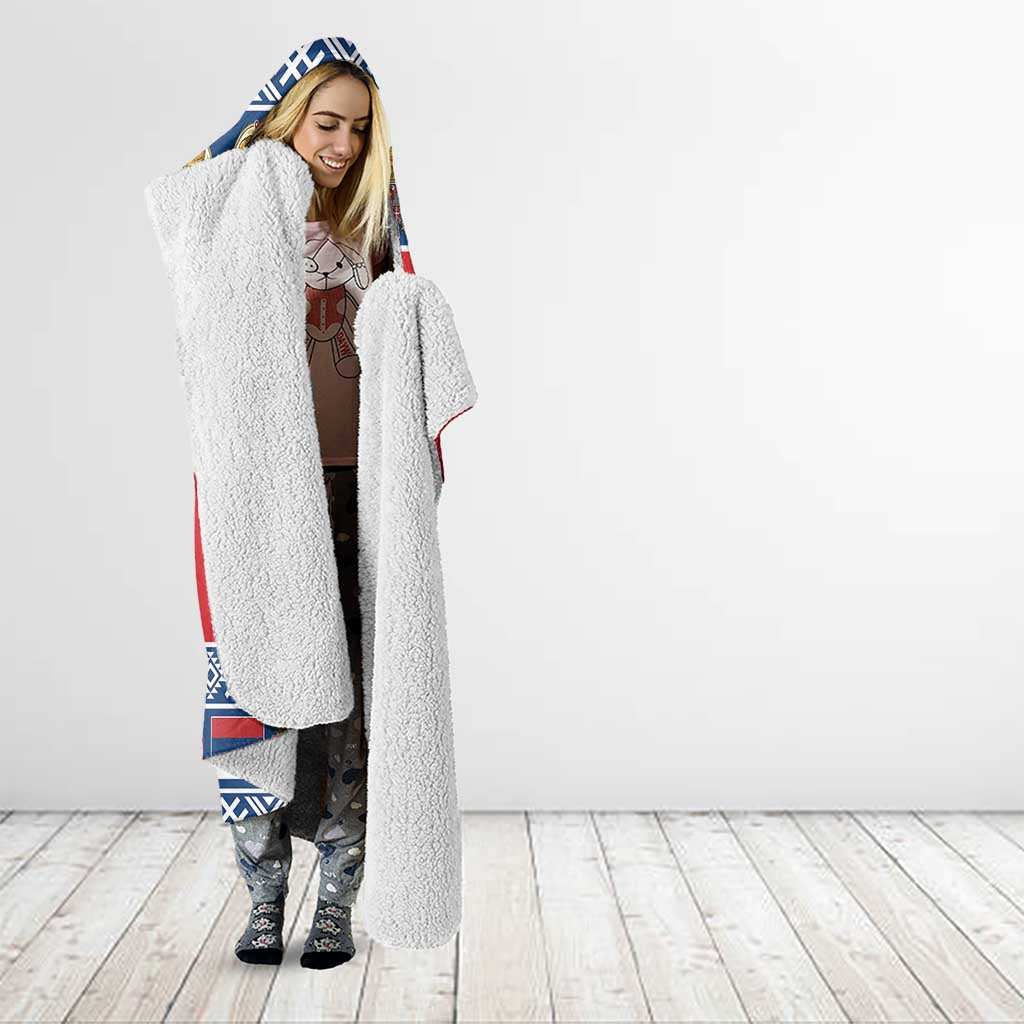 Personalized Serbia Christmas Hooded Blanket Eagle with Cesnica Christmas Bread - Wonder Print Shop