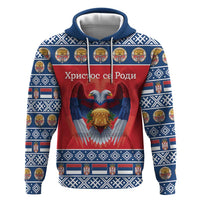 Personalized Serbia Christmas Hoodie Eagle with Cesnica Christmas Bread - Wonder Print Shop