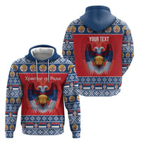 Personalized Serbia Christmas Hoodie Eagle with Cesnica Christmas Bread - Wonder Print Shop