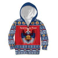 Personalized Serbia Christmas Kid Hoodie Eagle with Cesnica Christmas Bread - Wonder Print Shop