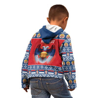 Personalized Serbia Christmas Kid Hoodie Eagle with Cesnica Christmas Bread - Wonder Print Shop