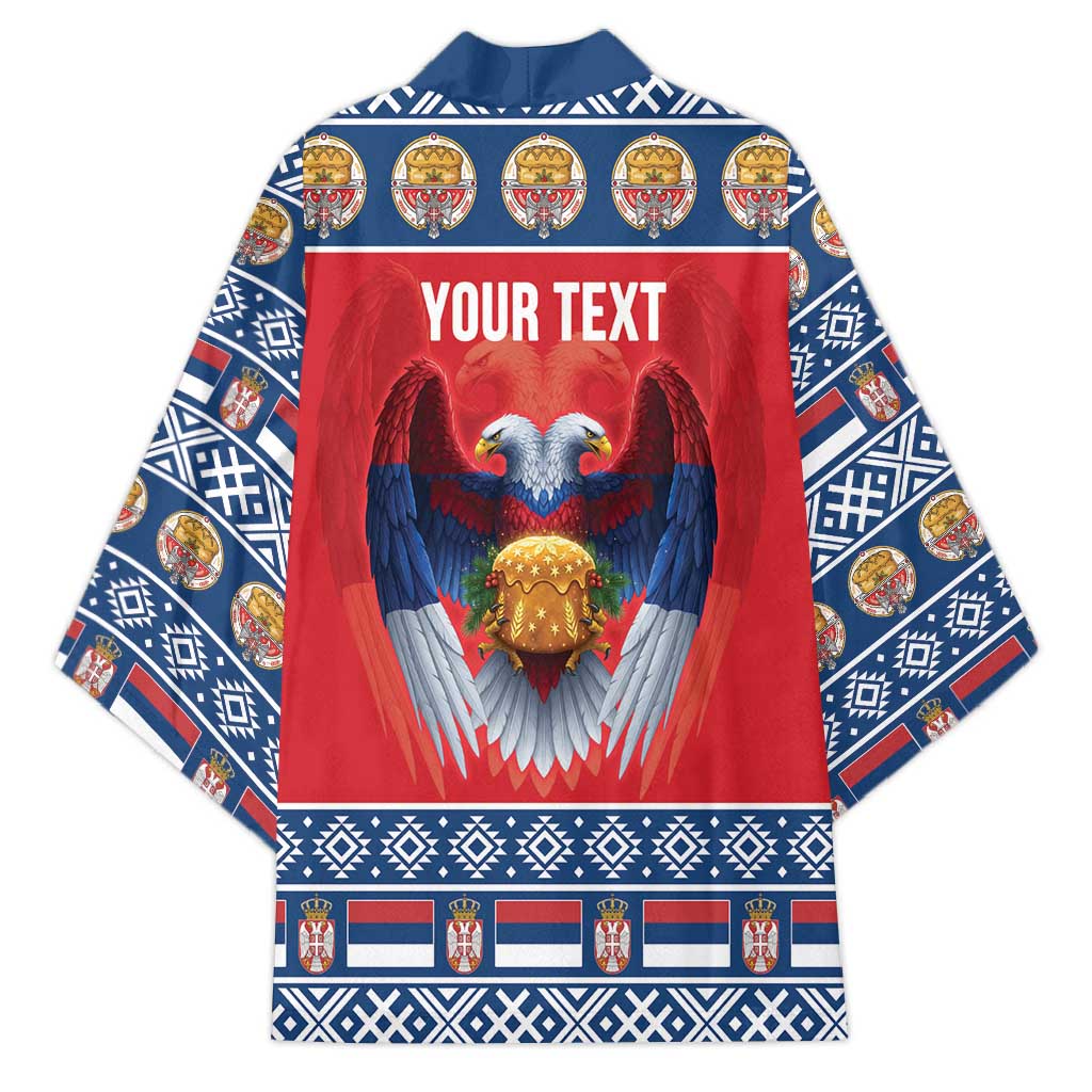 Personalized Serbia Christmas Kimono Eagle with Cesnica Christmas Bread - Wonder Print Shop