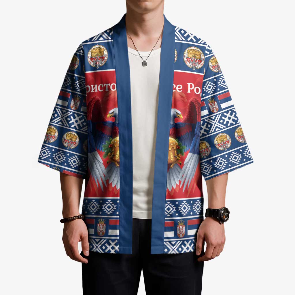 Personalized Serbia Christmas Kimono Eagle with Cesnica Christmas Bread - Wonder Print Shop
