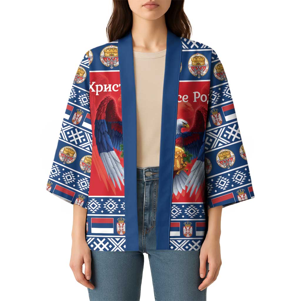 Personalized Serbia Christmas Kimono Eagle with Cesnica Christmas Bread - Wonder Print Shop